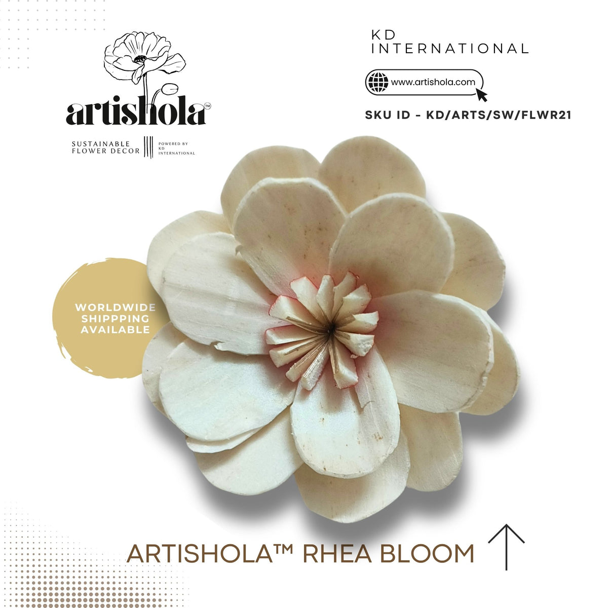 Artishola™ Rhea Bloom sola wood flower