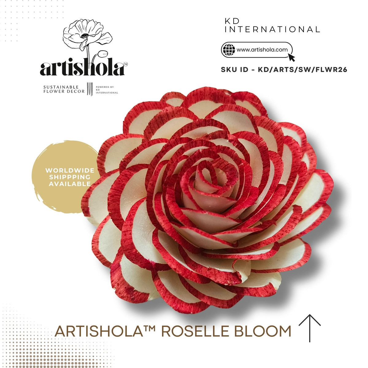 Artishola™ Roselle Bloom Sola wood flower