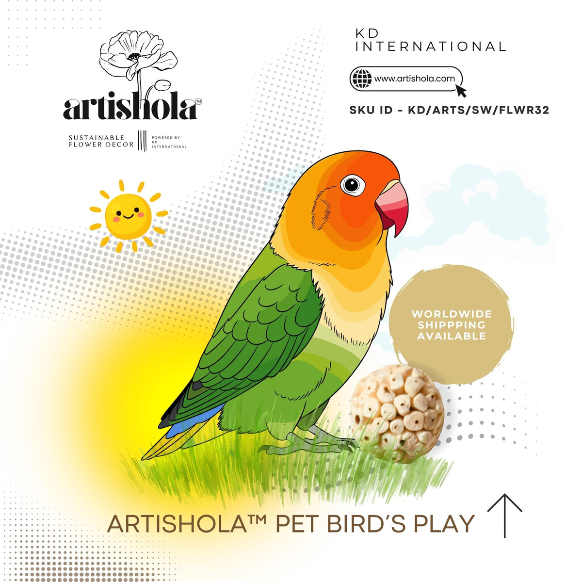 Sola Wood Ball for Pet Bird