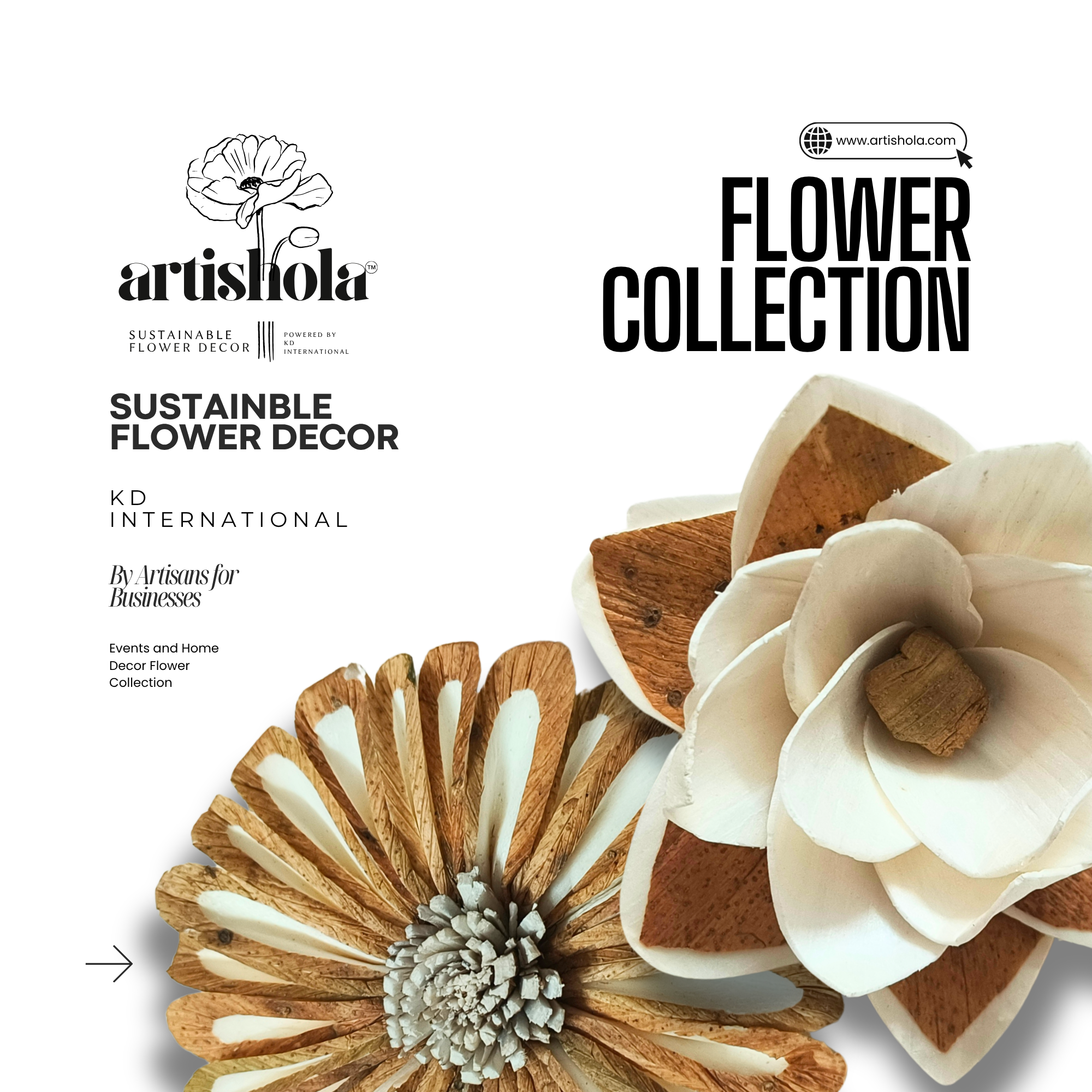 Artishola™ Myra Bloom - handcrafted sola wood rose